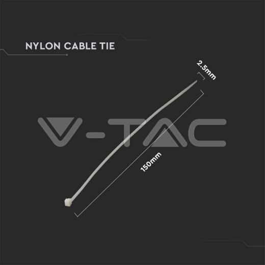 Cable Tie - 2.5 x 150mm White 100 pcs/pack - 4