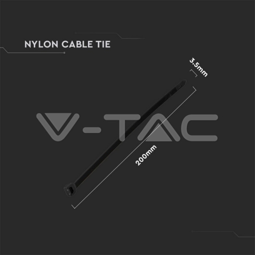 Cable Tie - 3.5 x 200mm Black 100 pcs/pack - 4