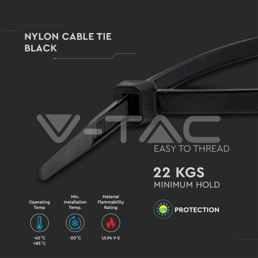 Bridas - 4.5 x 300mm negras bolsa de 100 - 3