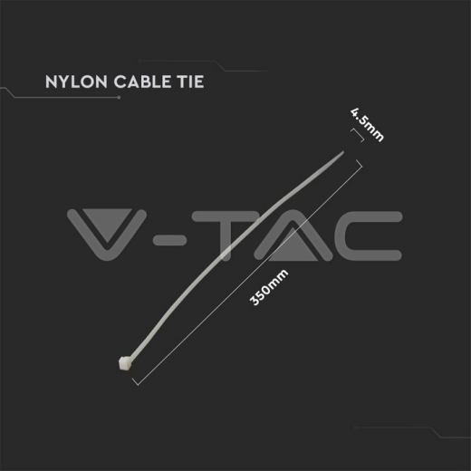 Cable Tie - 4.5 x 350mm White 100 pcs/pack - 4