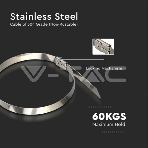 Cable Tie Stainless 4.6 x 350mm 100pcs/pack - 3