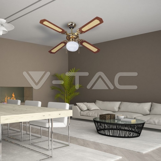 Ventilador de techo 50W 1 x E27 LED 4 cuchillas AC Motor - 8