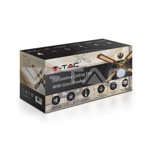 Ventilador de techo 50W 1 x E27 LED 4 cuchillas AC Motor - 9