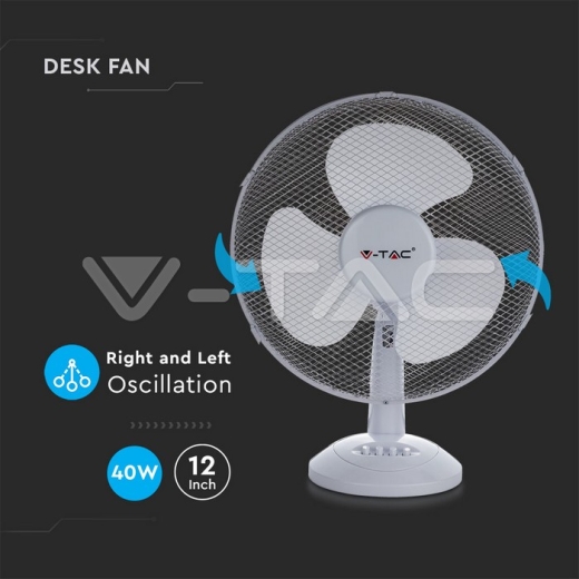 Ventilador de suelo 40W, 4 butones, 3 cuhillas, 12 pulgadas - 6