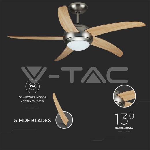 2 x E27 LED Ceiling Fan Light Remote Control 5 Blades - 5