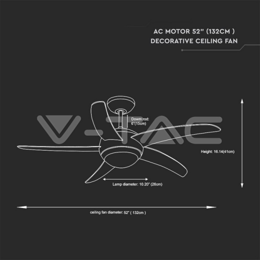 2 x E27 LED Ceiling Fan Light Remote Control 5 Blades - 7
