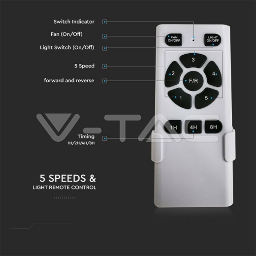 Ventilador de techo LED 30W 3 en 1 control remoto por RF 3 cuchillas color Blanco 35W DC Motor - 4