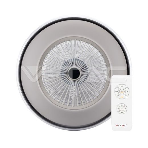 45W LED Box Fan Ceiling Light RF Control 3 in 1 Motor Grey Ring - 5