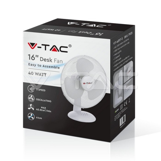 Ventilador de mesa 40W, 4 butones, 3 cuhillas, 16 pulgadas - 11