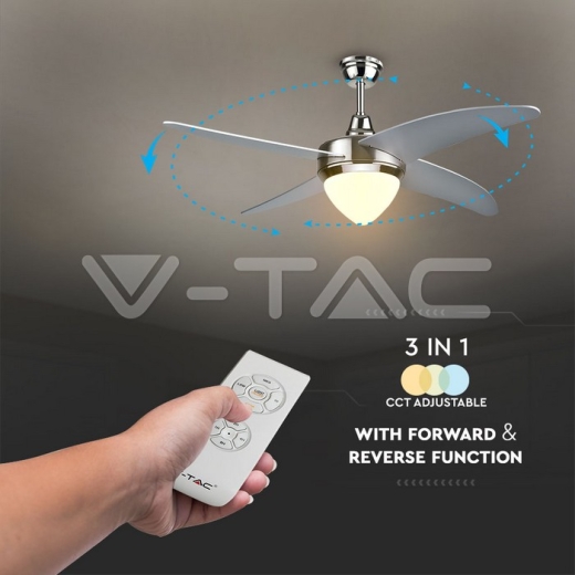 15W 3 in 1 LED Ceiling Fan RF Kontrol 4 Blades 60W AC Motor - 3