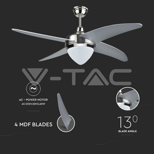 15W 3 in 1 LED Ceiling Fan RF Kontrol 4 Blades 60W AC Motor - 4