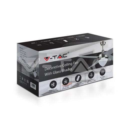 15W 3 in 1 LED Ceiling Fan RF Kontrol 4 Blades 60W AC Motor - 9