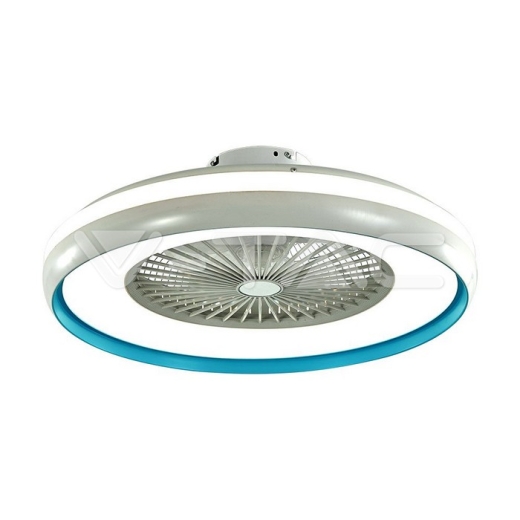Ventilador de caja LED de 45 W con luz de techo Control RF 3 en 1 Motor Anillo azul - 1