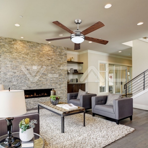 Ventilador de techo 15W LED 5 cuchillas reversibles, mando a distancia - 11