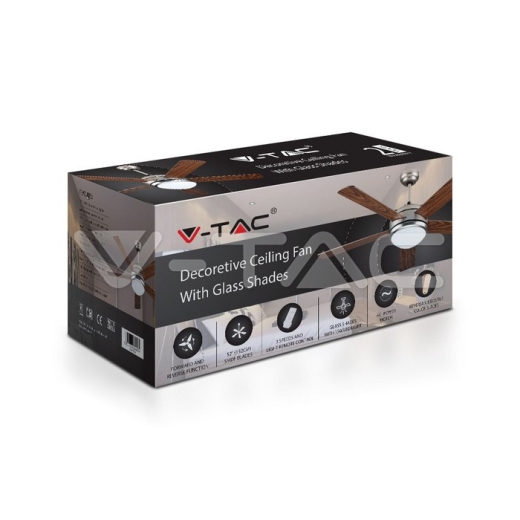 Ventilador de techo 15W LED 5 cuchillas reversibles, mando a distancia - 13