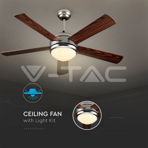 Ventilador de techo 15W LED 5 cuchillas reversibles, mando a distancia - 7