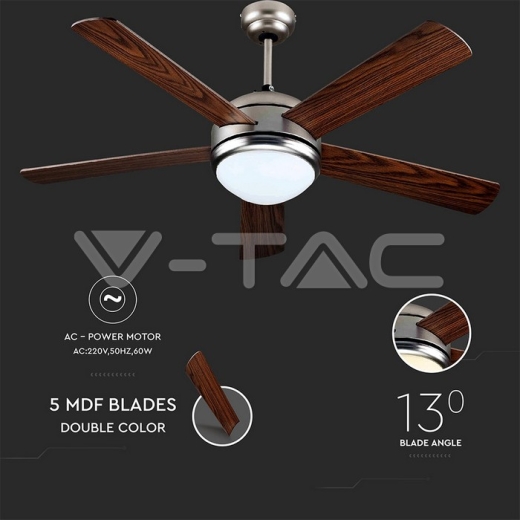 Ventilador de techo 15W LED 5 cuchillas reversibles, mando a distancia - 8