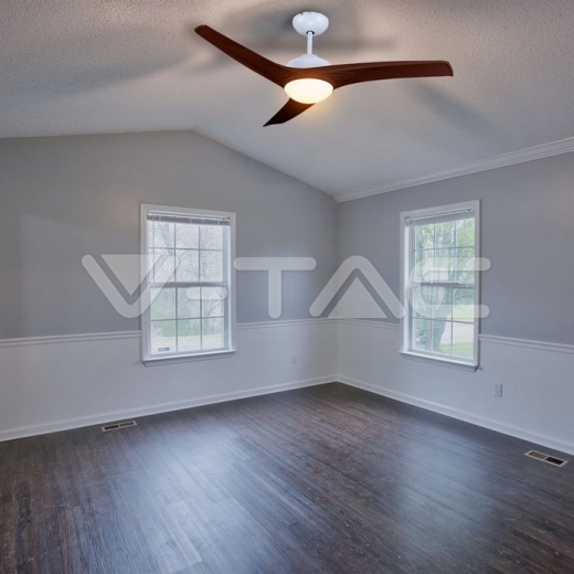 Ventilador de techo LED 15W 3 en 1 control remoto por RF 3 cuchillas color marron 35W DC Motor - 8