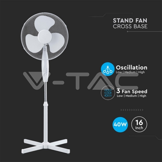 Ventilador de pie 40W 600mm 4 botones 3 cuchillas - 2