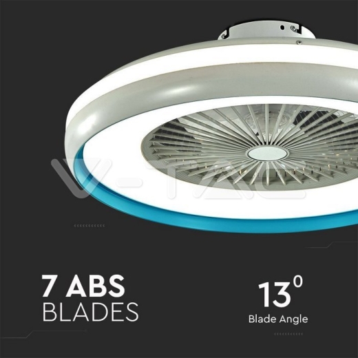 45W LED Box Fan Ceiling Light RF Control 3 in 1 Motor Blue Ring - 10