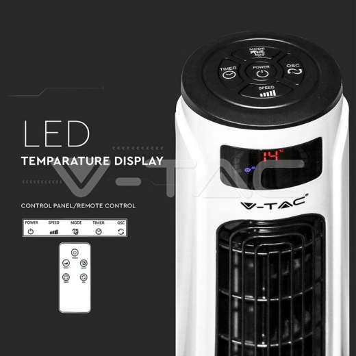 Ventilador LED 55W 36 Inches Blanco & Negro - 6