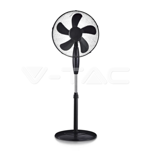 Ventilador de suelo 55W base redonda 5 cuchillas 3 velocidades negro - 1