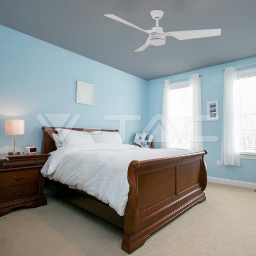 65W LED Ceiling Fan RF Control 3 White Blades AC Motor - 7