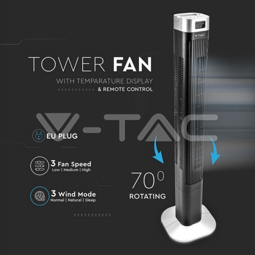 Ventilador LED 55W 36 Inches Negro - 4