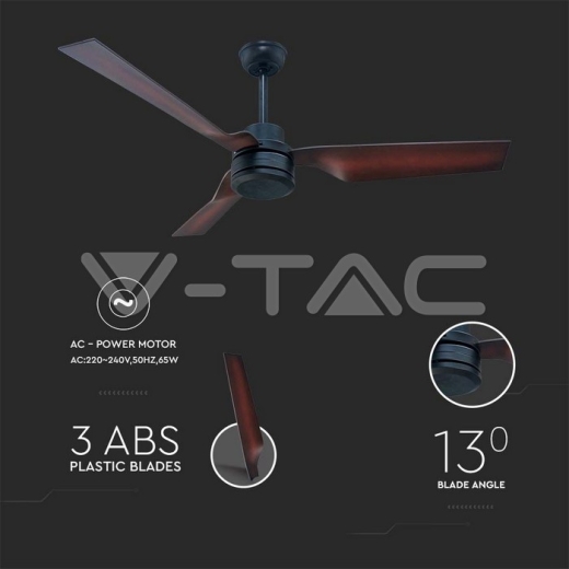 65W Ventilador LED Control Remoto Marrón AC Motor - 2