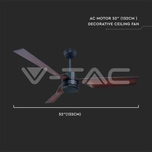 65W Ventilador LED Control Remoto Marrón AC Motor - 5