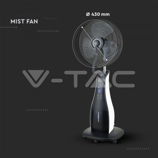 80W LED Mist Fan with Remote Control Round 3 Blades - 16