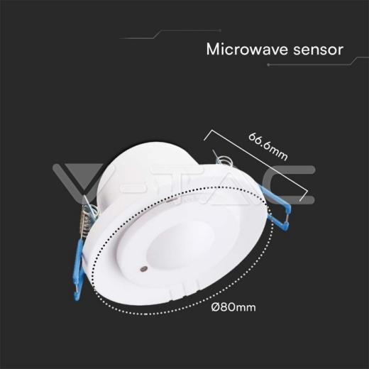 Sensor de Movimiento Microondas 300W 360'D Cuerpo Blanco - 4