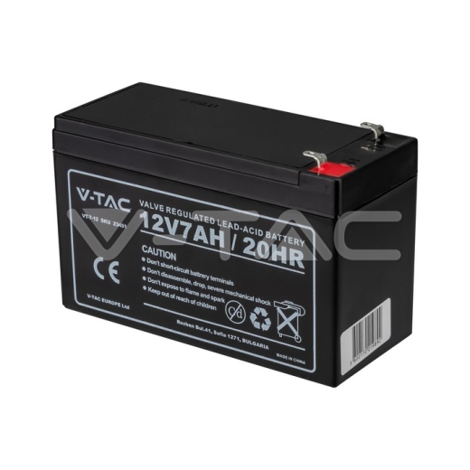 7Ah 12V Lead Acid Battery T1 151*65*94(100)mm - 1