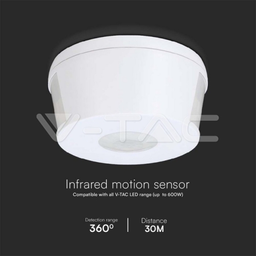 1000W Infrared Motion Sensor 360'D White Body - 2