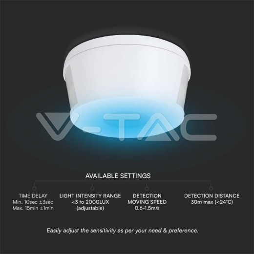 1000W Infrared Motion Sensor 360'D White Body - 3