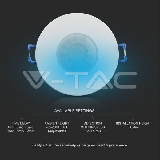 COB PIR Sensor Two 360º Detection Rate White body - 7