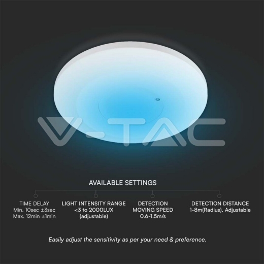 Sensor de movimiento de microondas de 1000 W 360'D Cuerpo blanco - 3