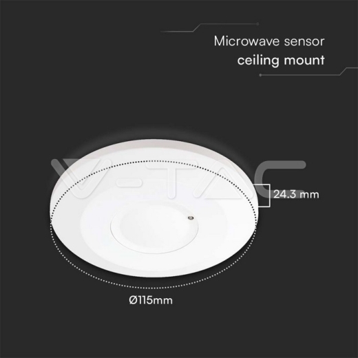 Sensor de movimiento de microondas de 1000 W 360'D Cuerpo blanco - 4