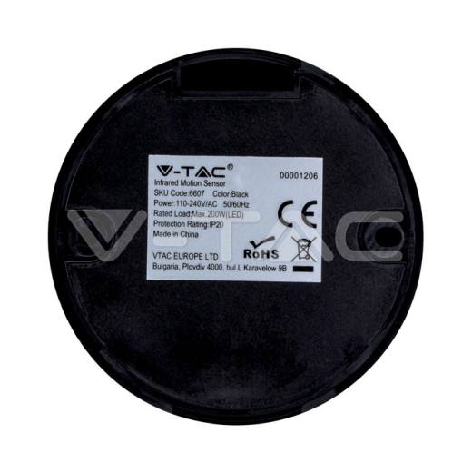 Sensor de movimiento para techo cuerpo Negro - 4