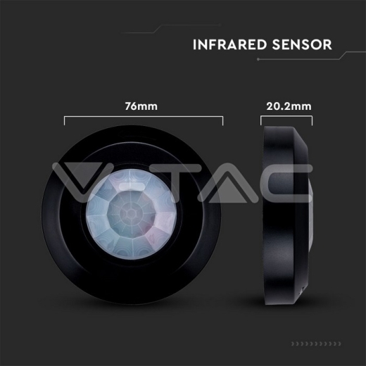 Sensor de movimiento para techo cuerpo Negro - 8