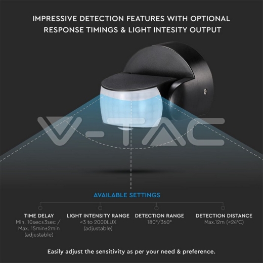 Sensor de movimiento infrarrojo negro - 4