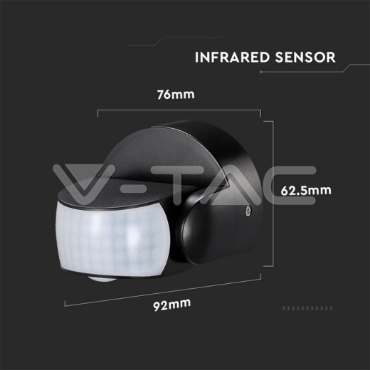 Sensor de movimiento infrarrojo negro - 6