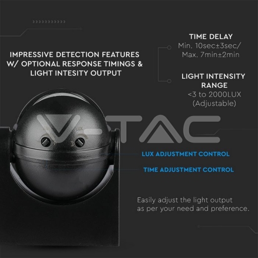 Sensor de movimiento Infrarrojo Cuerpo Negro - 6