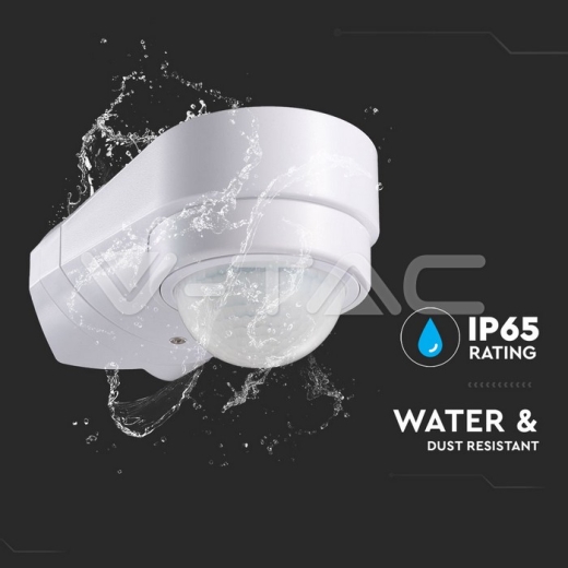 Sensor de movimiento infrarrojo blanco montaje en esquina 240° - 5