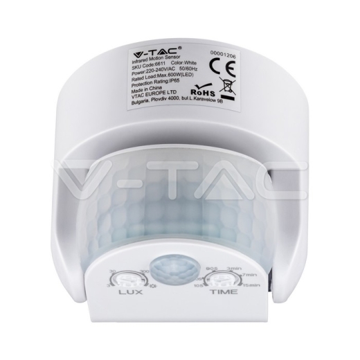 Sensor de movimiento infrarrojo blanco - 2