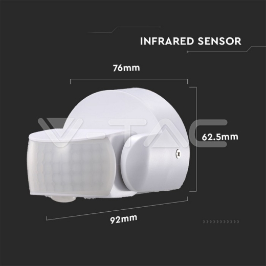 Sensor de movimiento infrarrojo blanco - 6