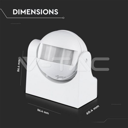 Sensor de movimiento infrarrojo blanco 180° - 10