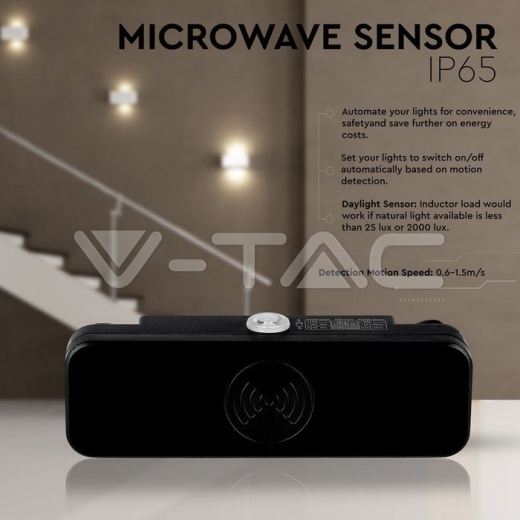 Microwave Sensor de movimiento Negro - 6