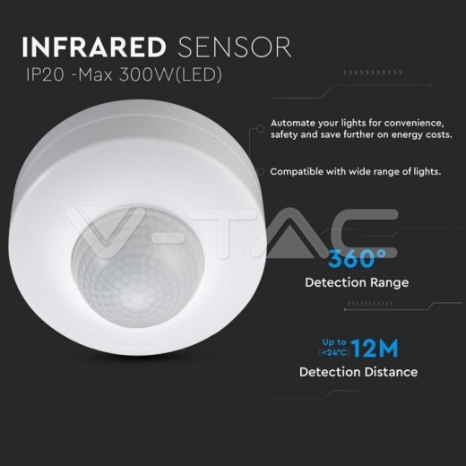 Infrared Motion Sensor White 360° - 2