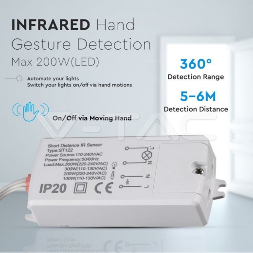 Sensor de movimiento ON/OFF Hand reaction - 4